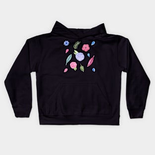 Pink and blue floral pattern Kids Hoodie